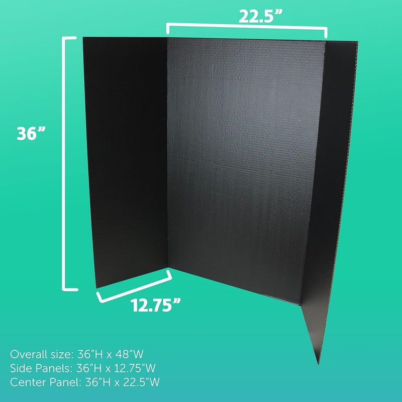 Flipside Products لوحات مشروع 36” × 48” للعروض التقديمية، والمعارض العلمية، ومشاريع المدارس، وعروض الفعاليات، ولوحات الصور القابلة للطي، مصنوعة بفخر في الولايات المتحدة الأمريكية - أسود - عبوة 10 - Image 4